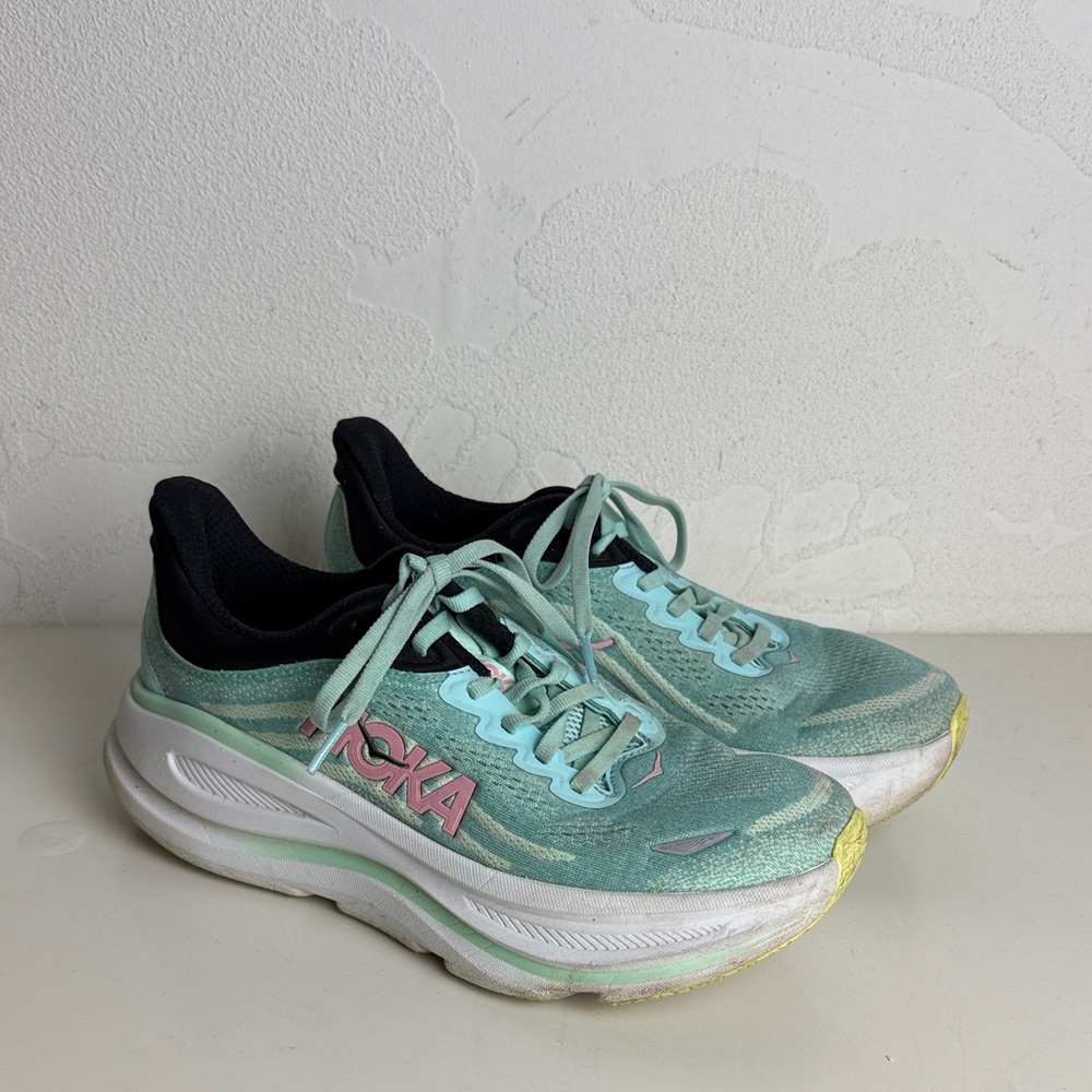 Hoka Women's Mint Green Black Athletic Shoes Size 8.5B